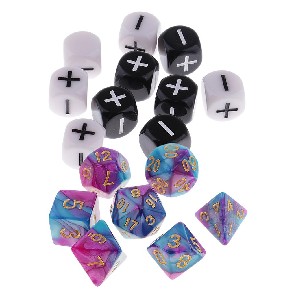 17 Pieces Multi Sided Dices Die for Party Pub KTV Board Game Accessory
