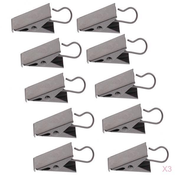 30Pcs Heavy Duty Curtain Clips with Hook Clamps Hanger Clips Pegs Pin Bronze