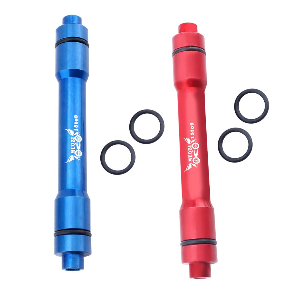 2Pcs Bike 15mm Thru Axle to Standard 9mm Quick Release Hub Skewer Adapter