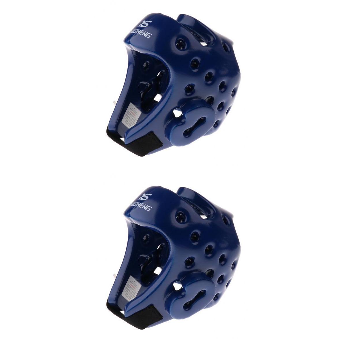 2Pcs Boxing Cap Martial Arts Headgear Face Protector for KickBoxing M/L