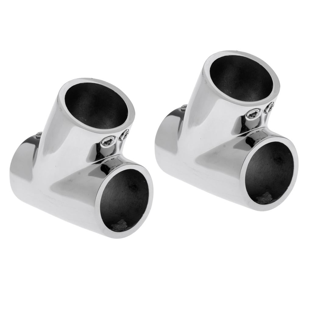 2pcs Boat Hand Rail Fitting - 60 Degree Tee- 316 Marine Stainless Steel 25mm