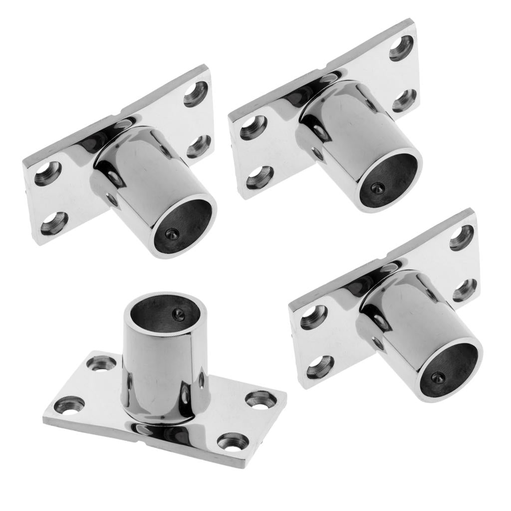 4 Pieces Stainless Steel Boat Deck Hand Rail Fitting 90 Degree for 22mm Tube