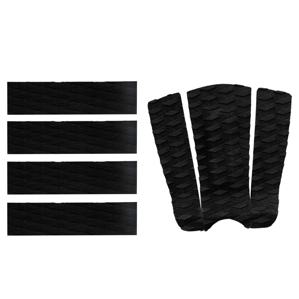 7 Pieces Black EVA Surfboard Kiteboard Surf Traction Pad Deck Grip Tail Pads