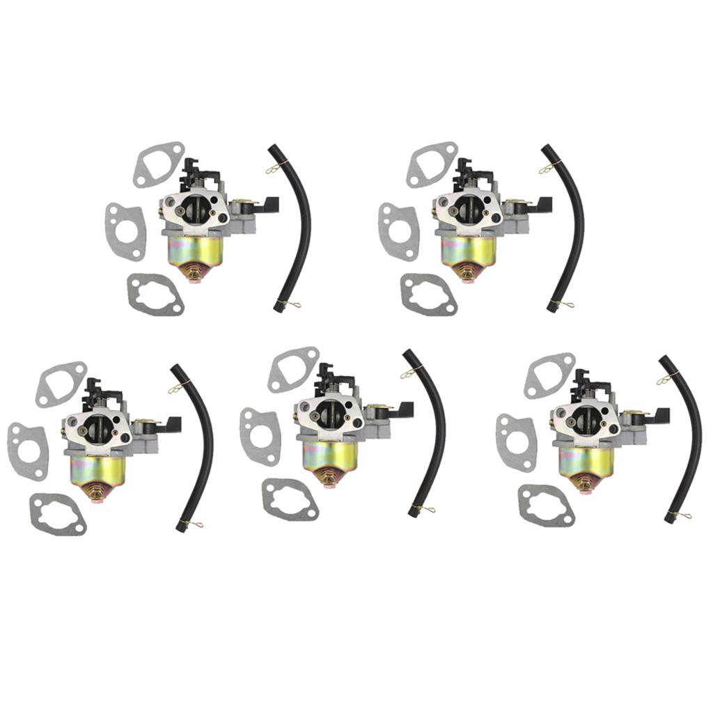 5xNew Carburetor for Honda 5.5HP 6.5HP GX160 Carb Gaskets Fuel Pipe Kit