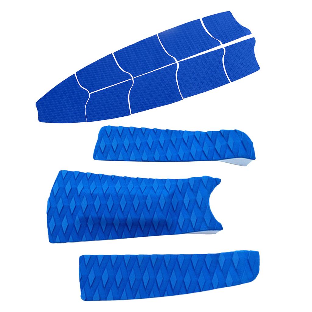 9 Pieces Blue Surfboard Full Deck Traction Pad with 3 Pieces Tail Pad Grip
