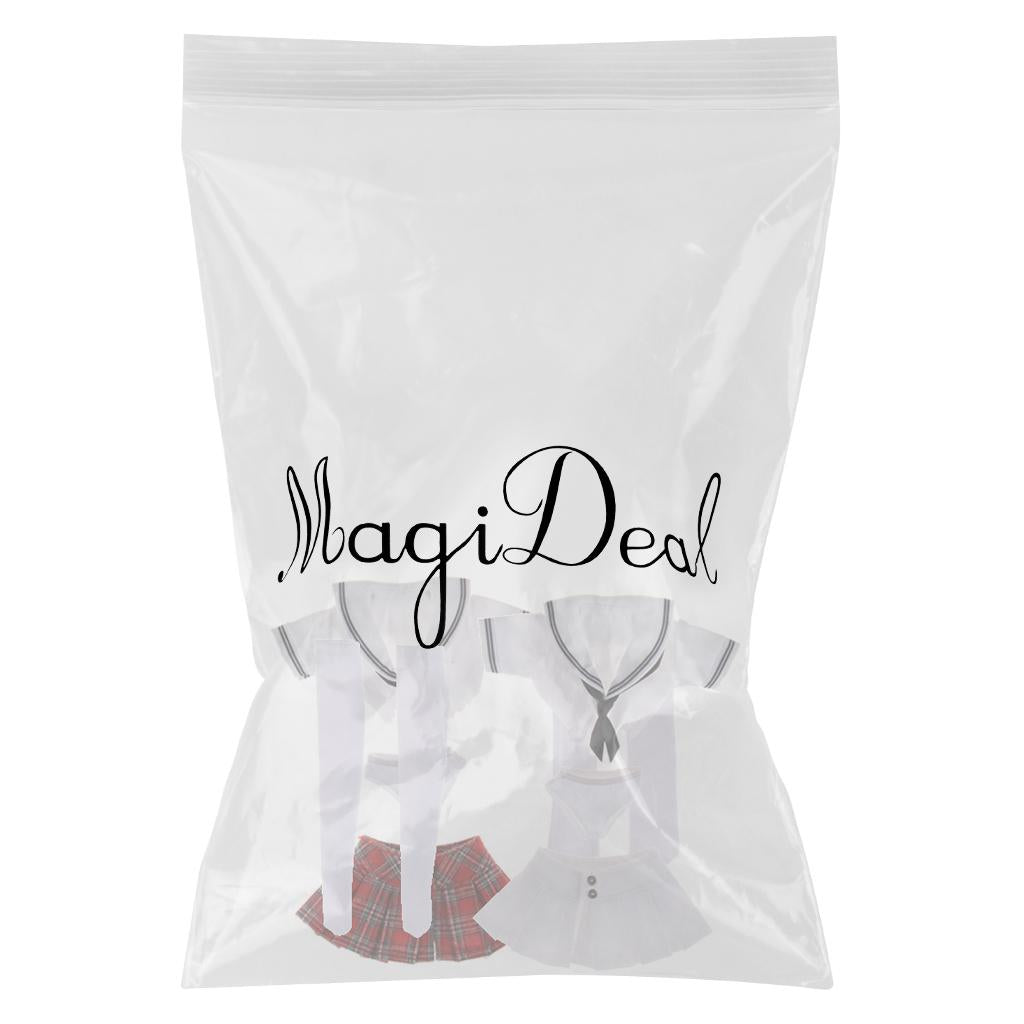 2 Sets 1/6 Student Uniform Sailor Shirt Miniskirt Set for 12 Female Figure"
