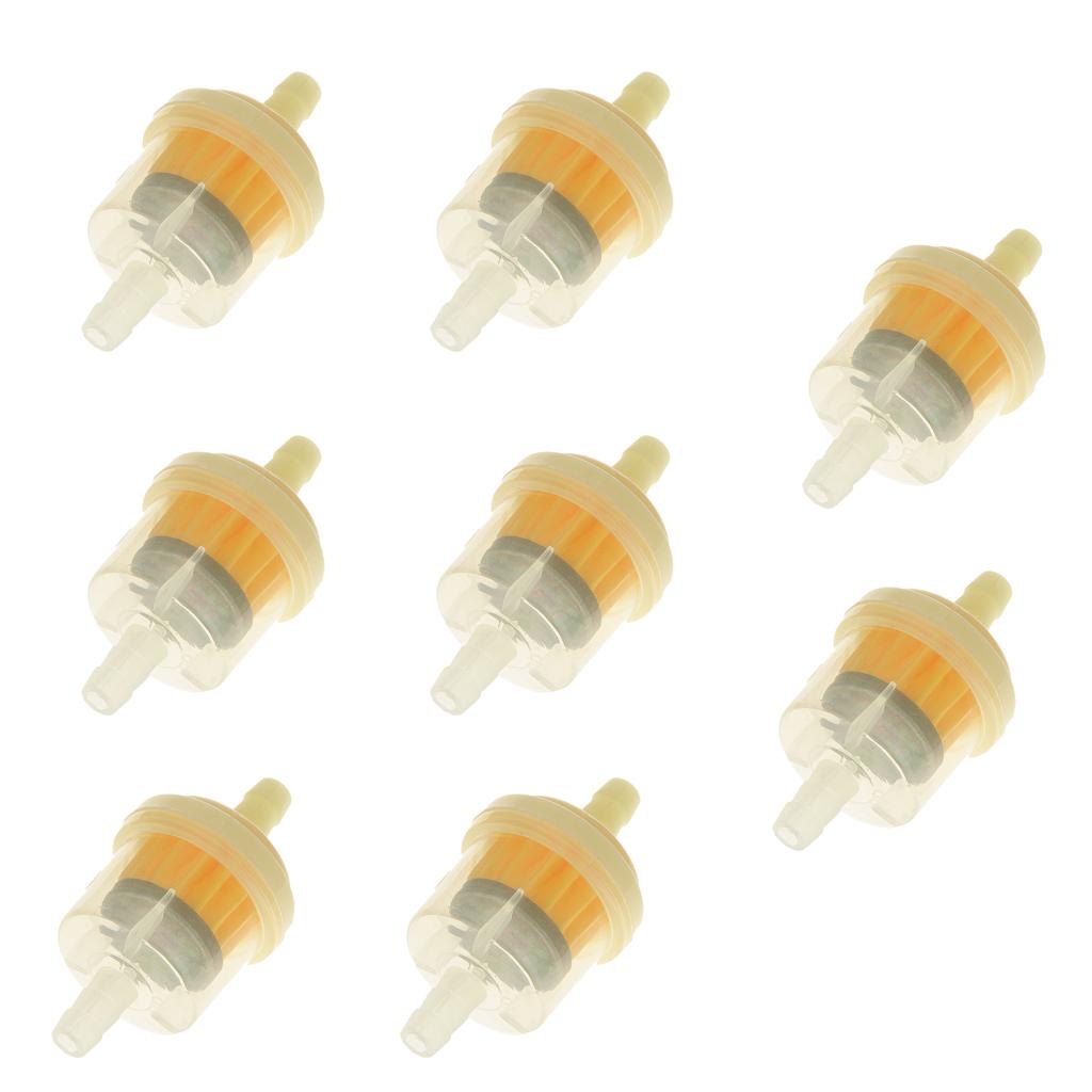8pcs Universal Motorcycle Mini Inline Fuel Gas Petrol Filters Engine Plastic