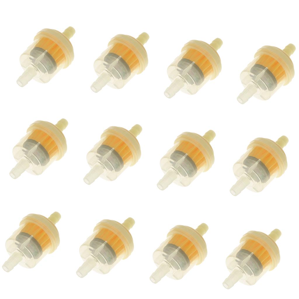 12pcs Universal Motorcycle Mini Inline Fuel Gas Petrol Filter Engine Plastic