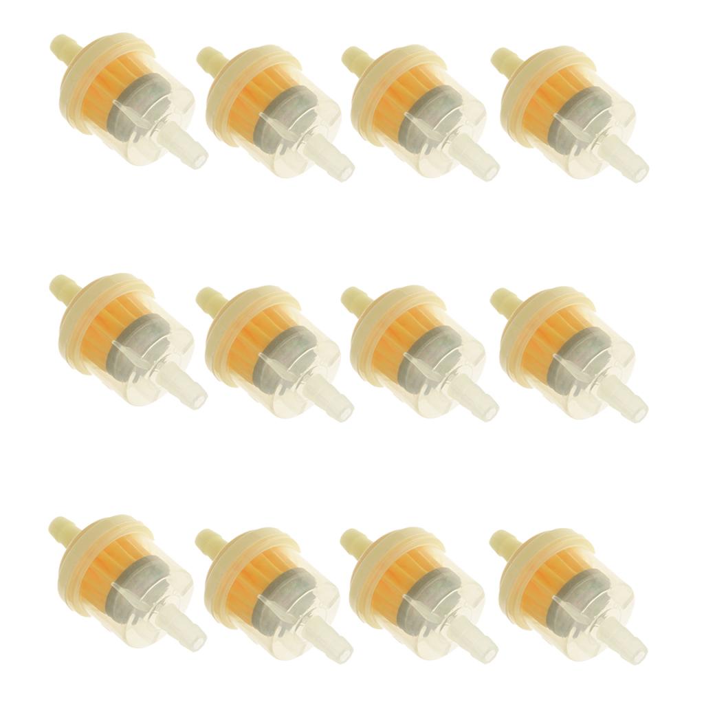 12pcs Universal Motorcycle Mini Inline Fuel Gas Petrol Filter Engine Plastic