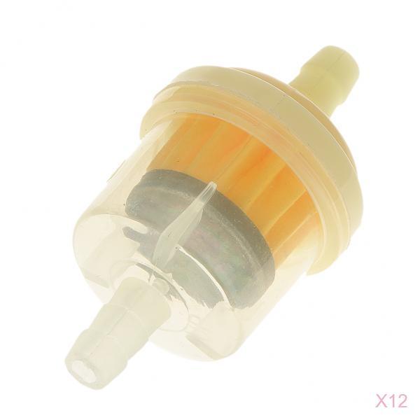 12pcs Universal Motorcycle Mini Inline Fuel Gas Petrol Filter Engine Plastic