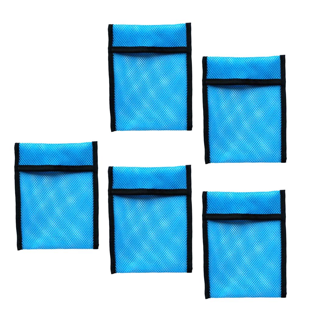 5 Pieces Empty Scuba Diving Snorkeling Weight Pocket Mesh Shot Pouch Bag 2KG