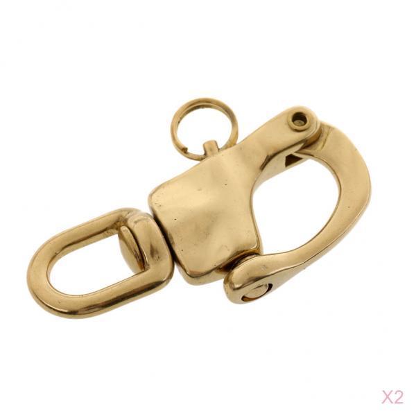 2 Pieces Snap Shackle with Swivel Bail Marine Boat Sailboat Halyard Hardware