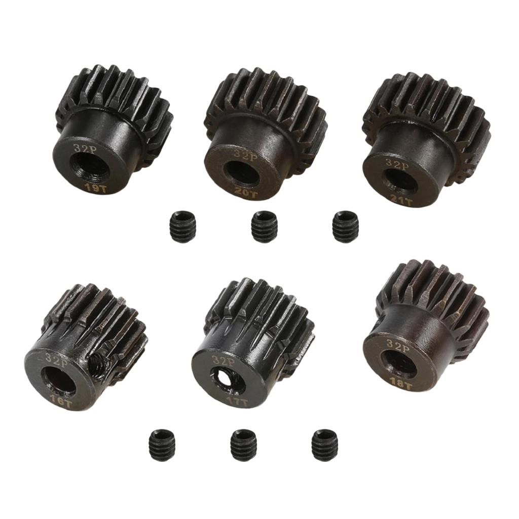 32DP 5mm 16T-21T Pinion 32DP Motor Gears Set for 1/8 RC Car DIY Accessories