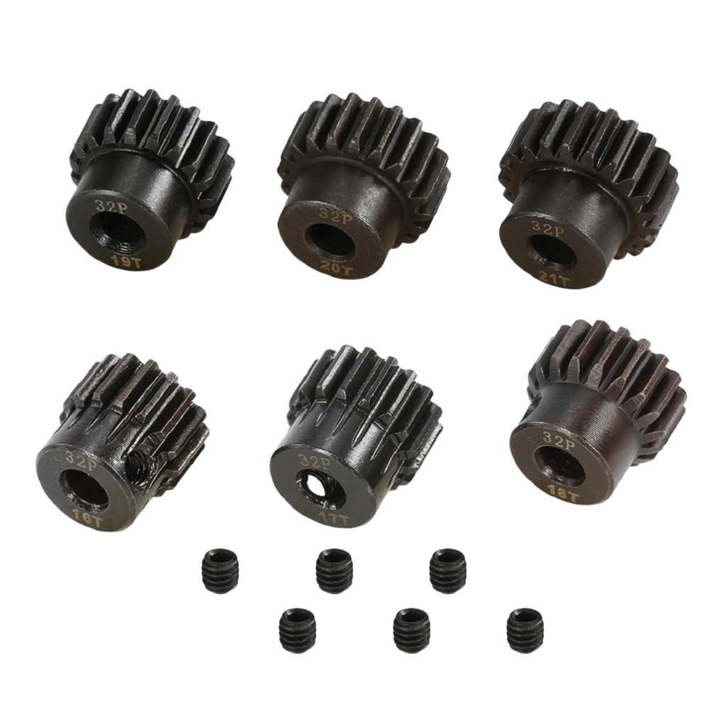 32DP 5mm 16T-21T Pinion 32DP Motor Gears Set for 1/8 RC Car DIY Accessories