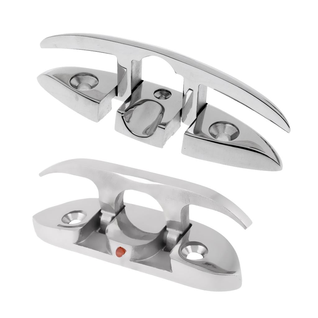 2 Pieces Boat Flip Up Folding Pull Up Cleats 316 Stainless Steel Flush Mount