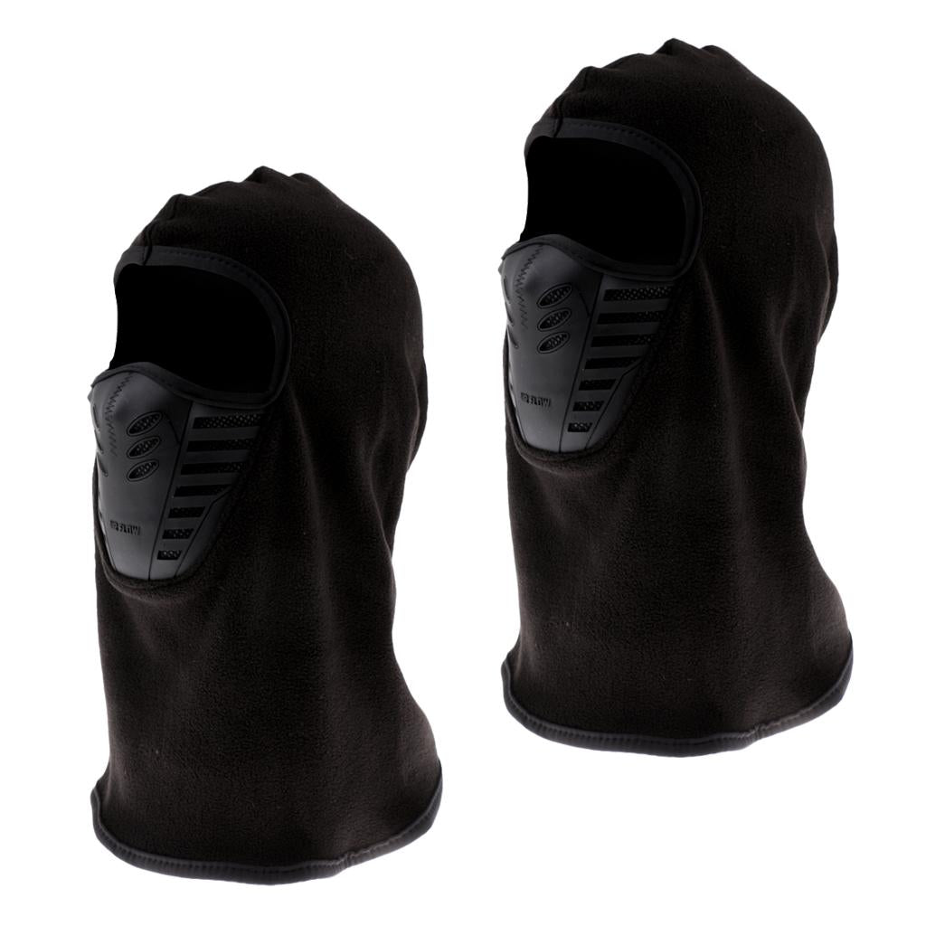 2Pcs Thermal Fleece Neck Warmer Full Face Mask Hunting Snowboard Balaclava