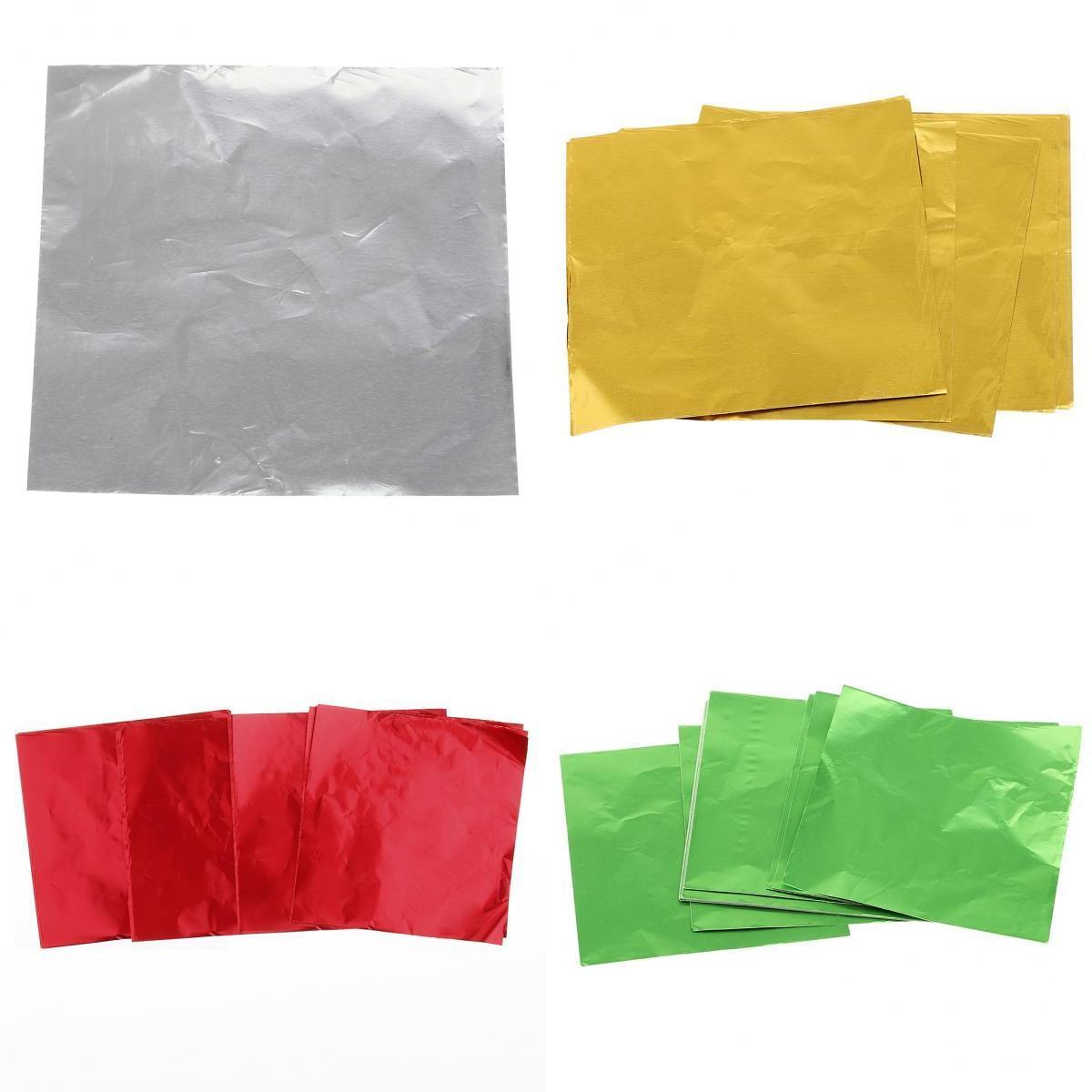 4x100 Pieces of Colors Foil Wrappers for Sweets Candy Chocolate Lolly 8x8cm