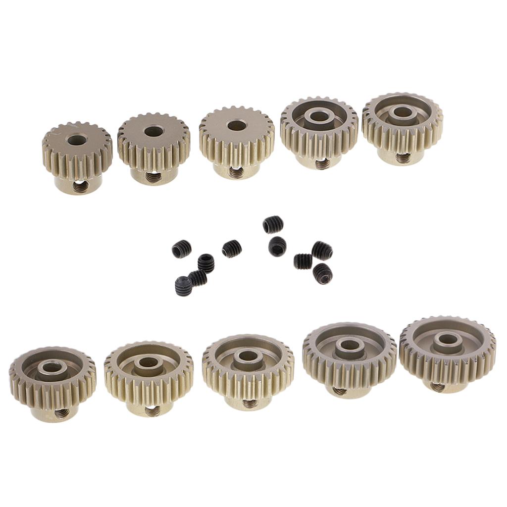48DP 3.175mm 21T-30T Pinion Motor Gear Brush Brushness for 1/10 RC Car Model