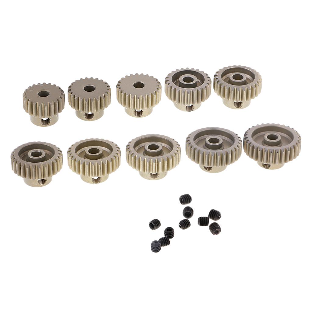 48DP 3.175mm 21T-30T Pinion Motor Gear Brush Brushness for 1/10 RC Car Model