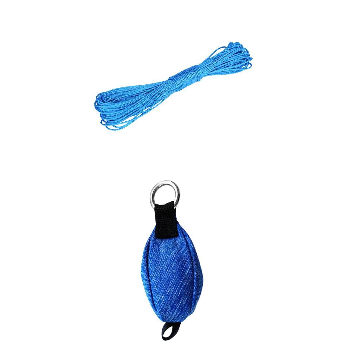 250g/8.8 oz Climbing Arborist Throw Weight Bag + 15m Throw Line Blue