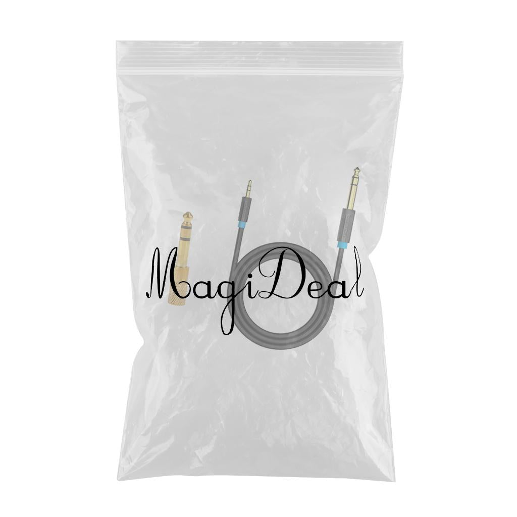 6.5 to 3.5 Adapter Plug Jack& 6.5/6.35mm to 3.5mm Aux Cable Male to Male