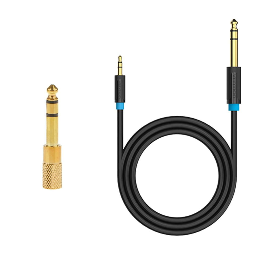 6.5 to 3.5 Adapter Plug Jack& 6.5/6.35mm to 3.5mm Aux Cable Male to Male