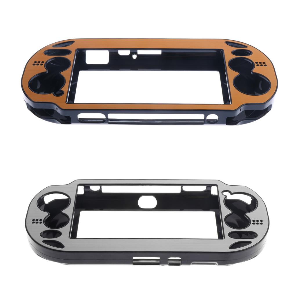 Aluminum Brushed Plated Case Skin Protect Cover for Sony ps vita Silver+Gold