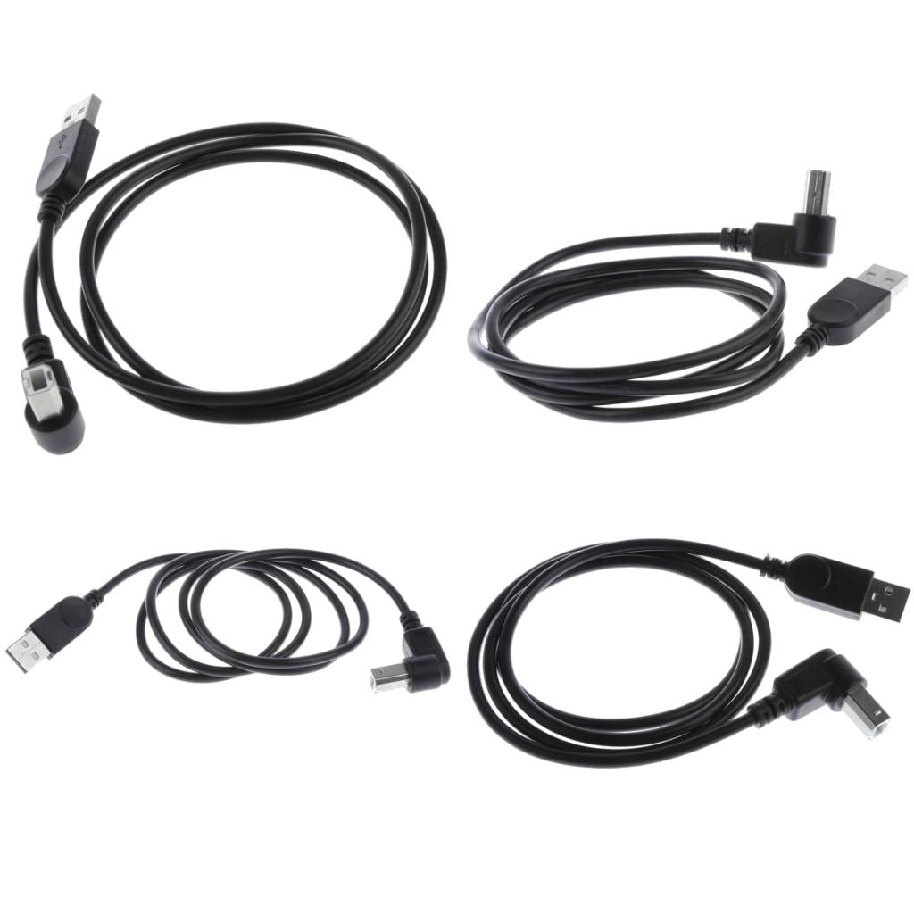4Pcs USB2.0 Male to Type B 90Degree Different Angle Extension Adapter Cable