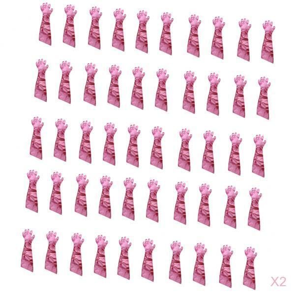 100 pieces Long Arm Length Disposable Pond/Aquarium Veterinary Gloves Red