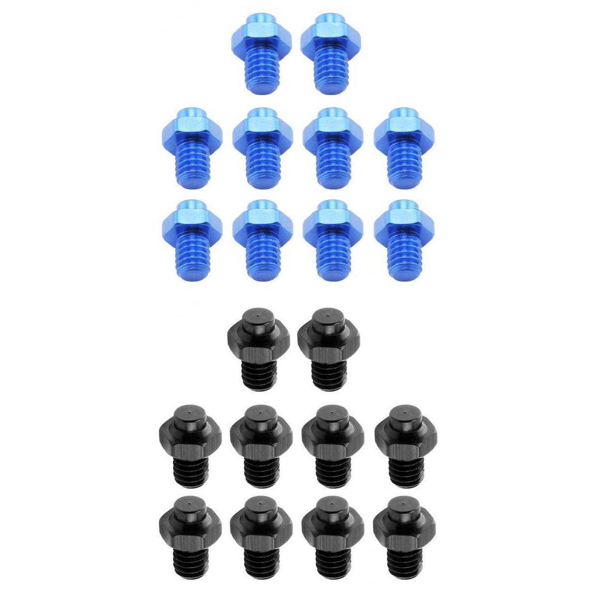 20pcs Bike Pedal Screws Mountain Bike Pedal Fixed Studs Anti-Slip Black&Blue