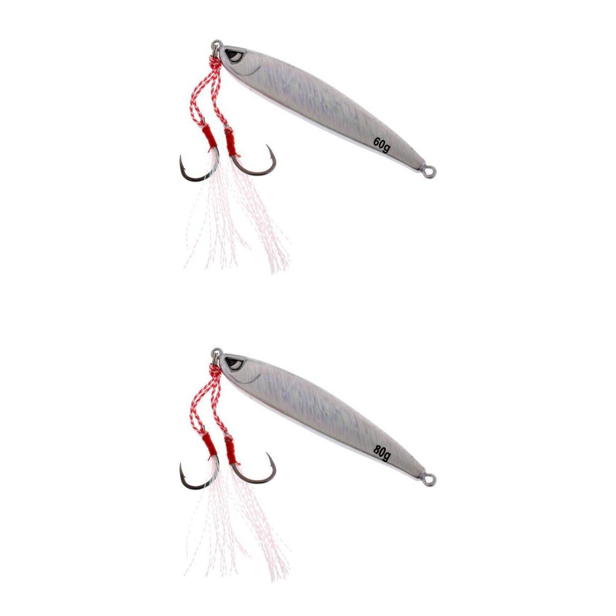 2Pcs Fishing Lure Lead Fish Metal Jigging Wobbler Crankbaits Baits 60g 80g
