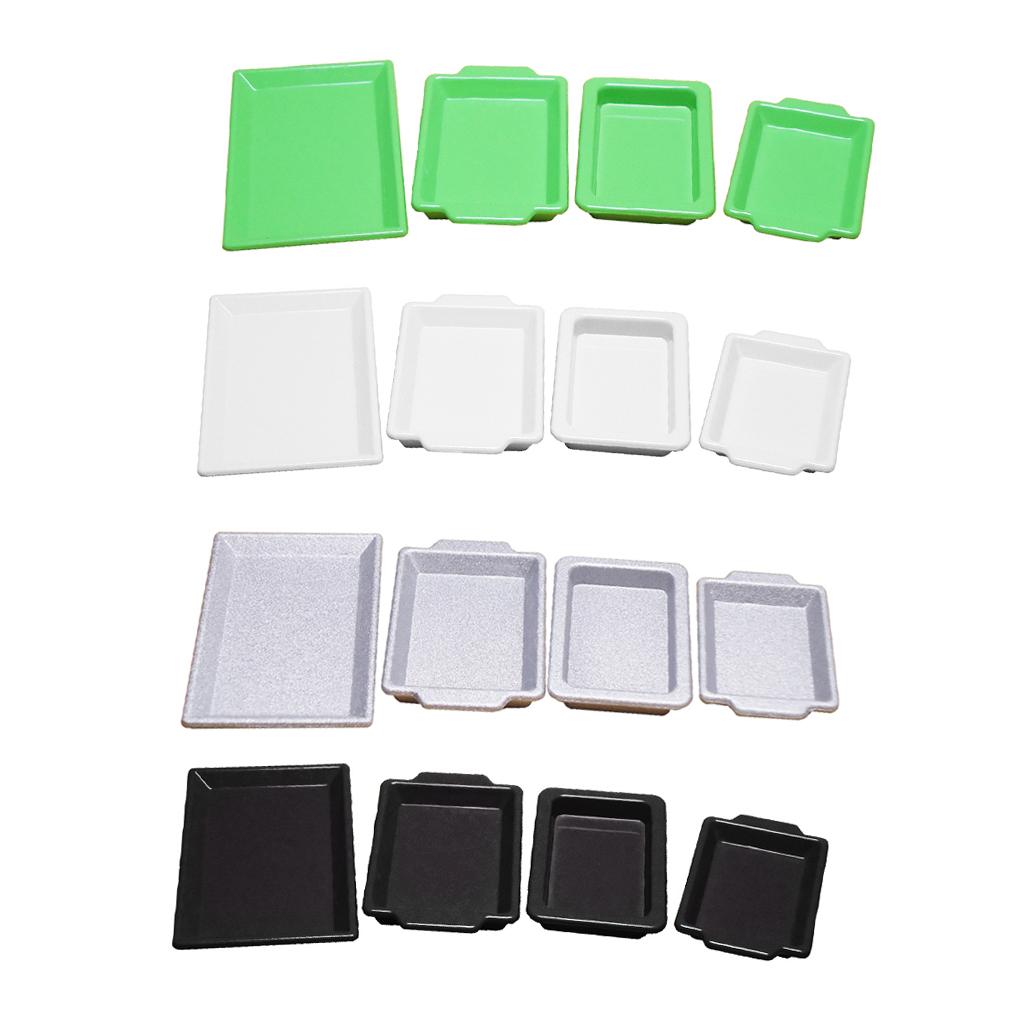 4x 4 Pieces 1:12 Scale Dollhouse Miniature Food Drink Serving Tray
