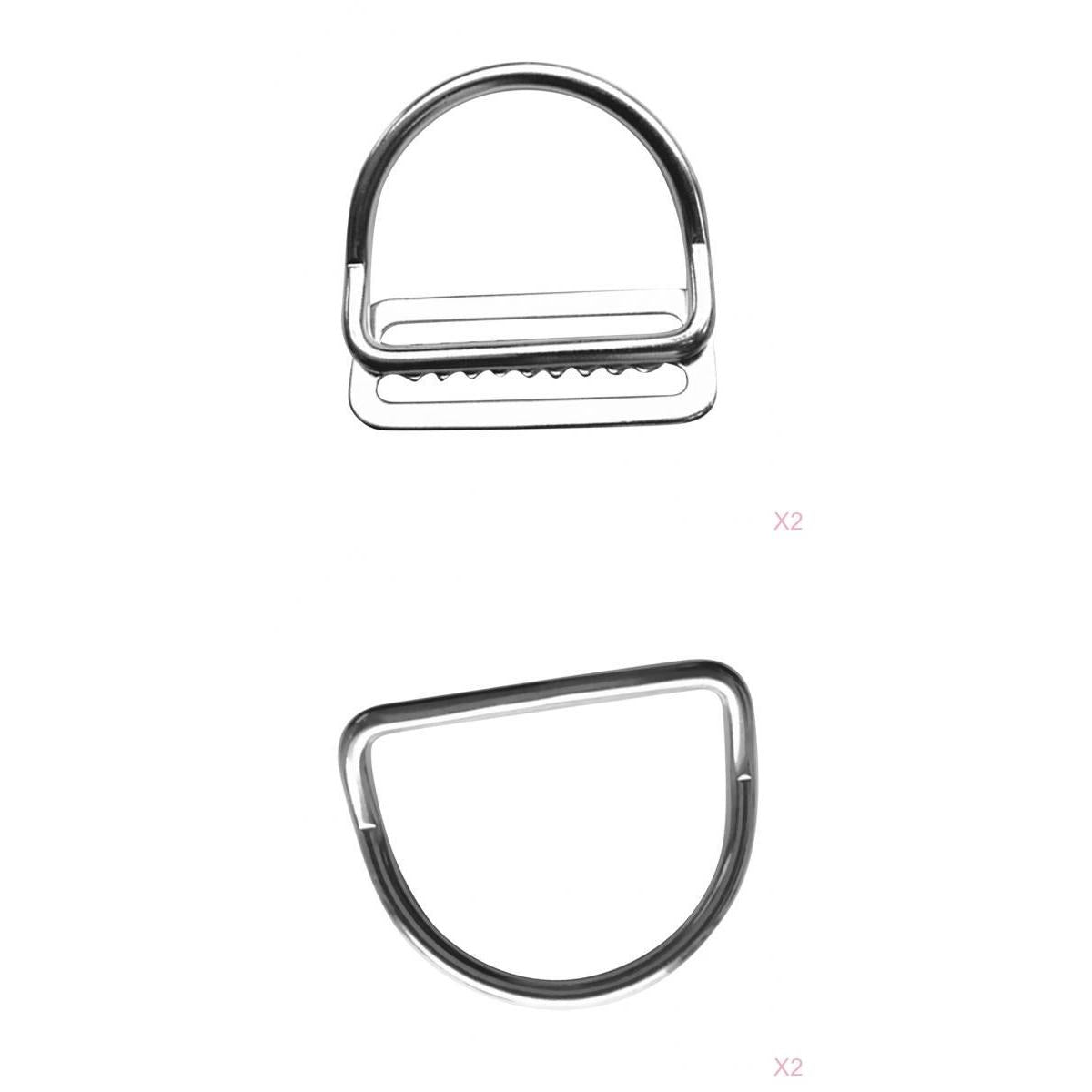 4 Pieces 316 Stainless Steel Scuba Diving Weight Belt Keeper Bent D Ring