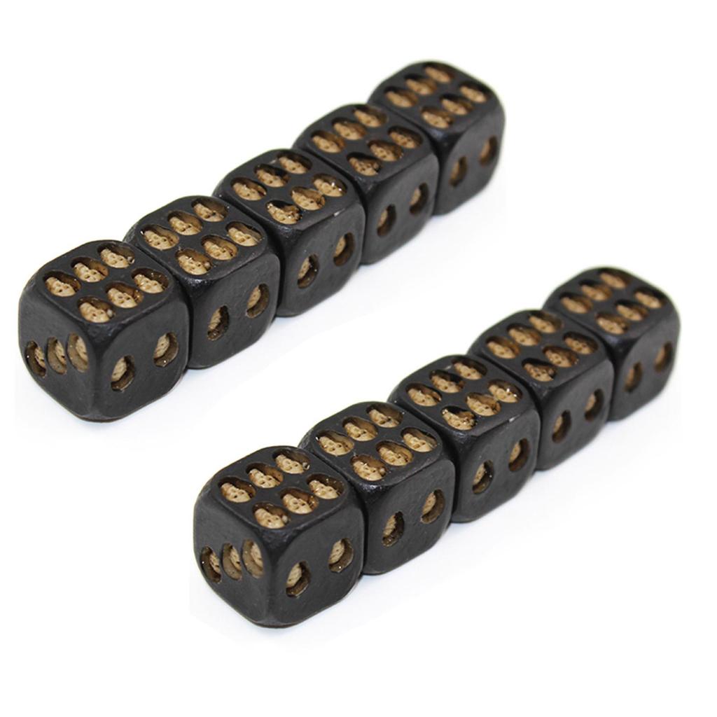 10x Novelty Black Resin Skull Dice Six Sided D6 3D Skeleton Dice Board Game