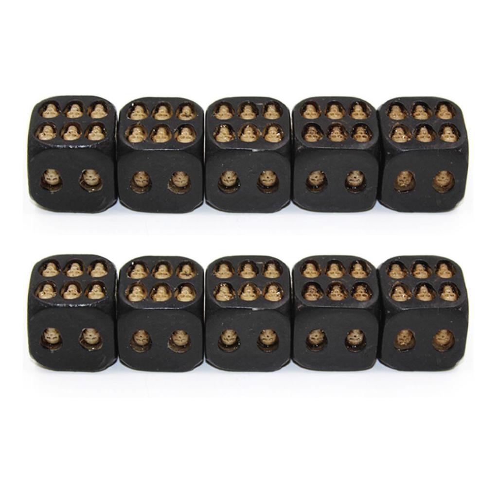 10x Novelty Black Resin Skull Dice Six Sided D6 3D Skeleton Dice Board Game