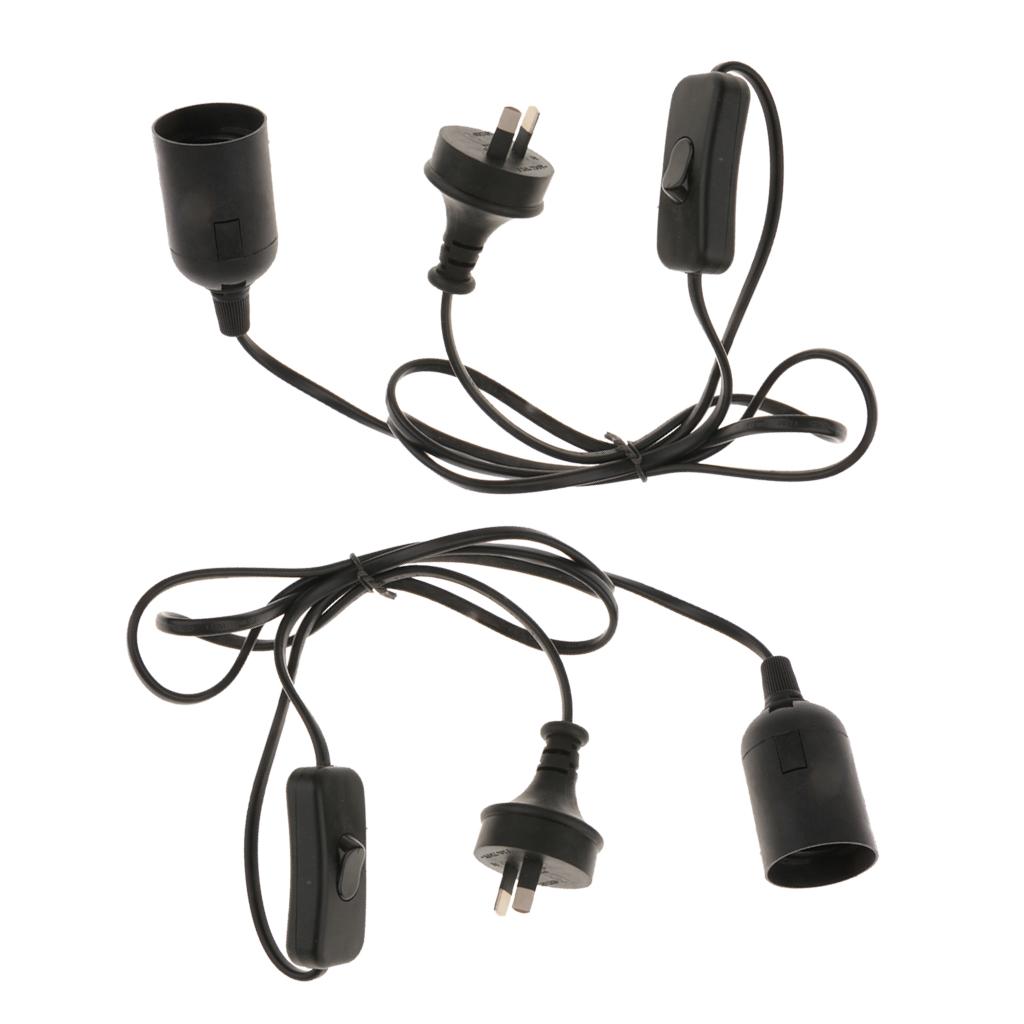 2-piece E27 Light Bulb Socket Lamp Holder To AU Plug Power Cord Adapter