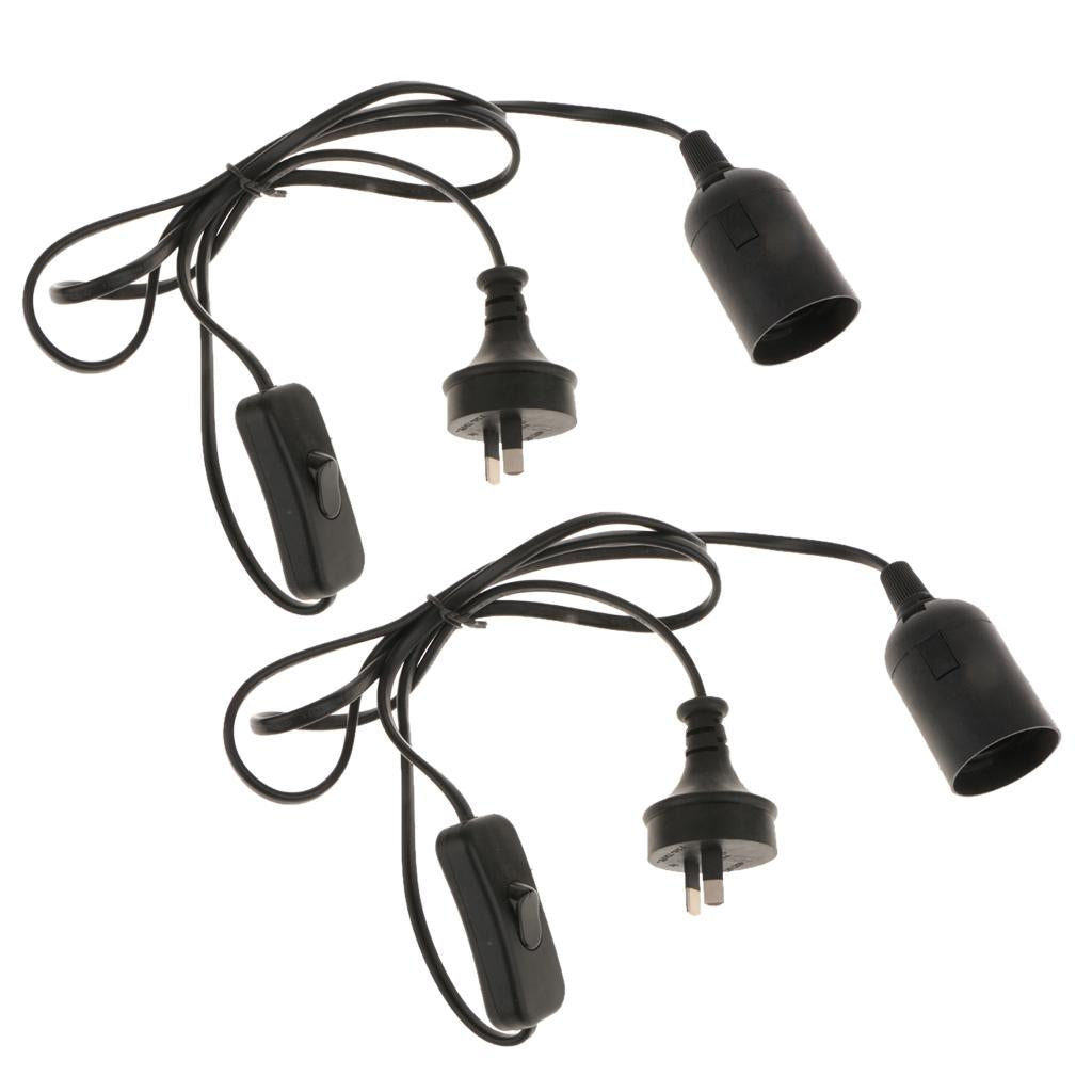 2-piece E27 Light Bulb Socket Lamp Holder To AU Plug Power Cord Adapter