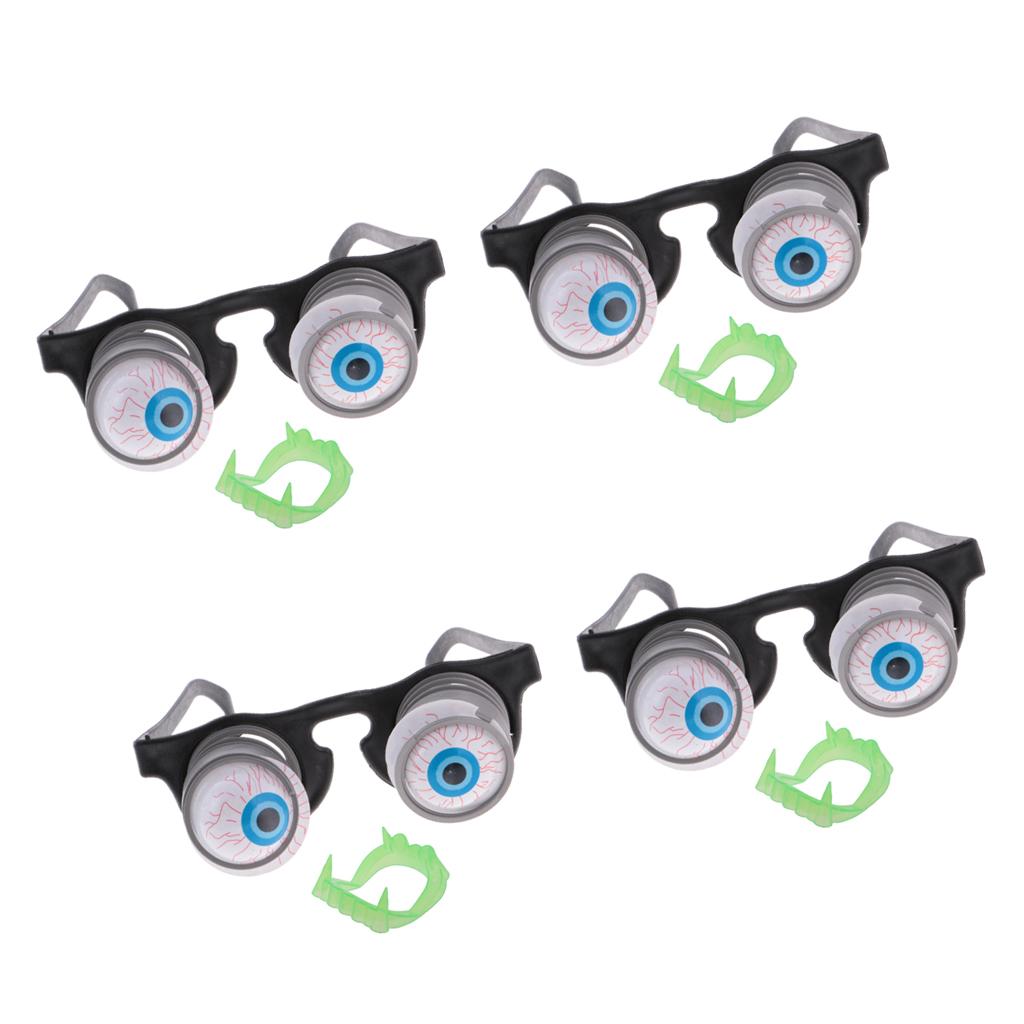 4 Pieces Pop Out Eyes Glasses Droopy Eyes Spring Glasses Costume Party Joke