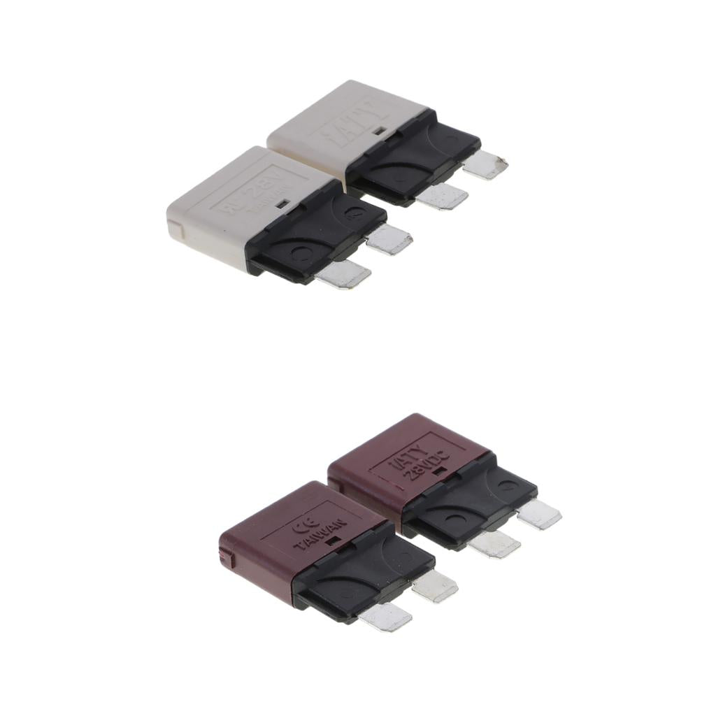 4 Pieces Automatic Resettable Fuse Auto Circuit Breaker Blade White & Brown
