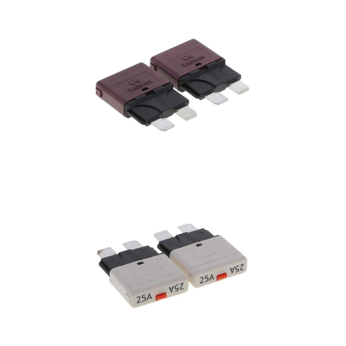 4 Pieces Automatic Resettable Fuse Auto Circuit Breaker Blade White & Brown