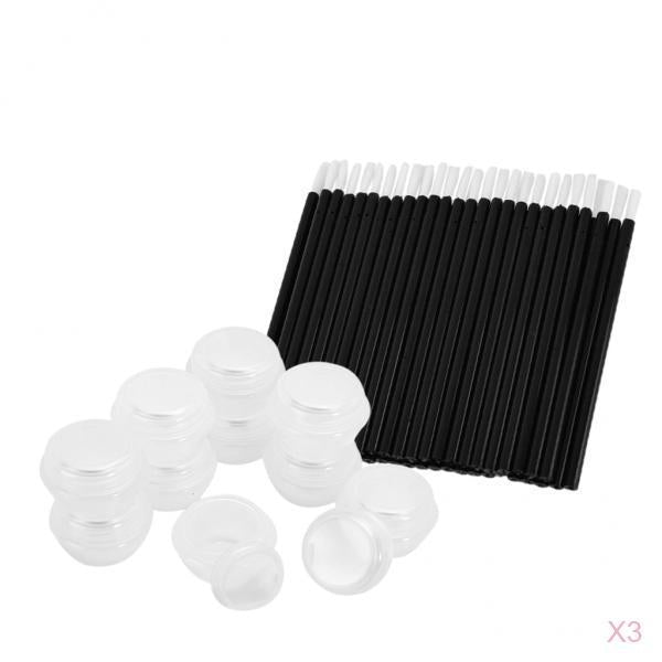 150x Disposable Gloss Wand Lipstick Lip Brush+30x Eye Cream Container Vials
