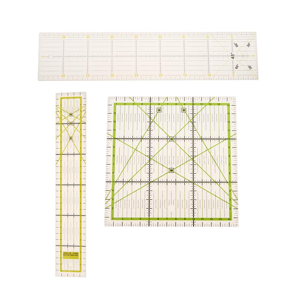 3pcs Square Rectangle Quilting Template Patchwork Tailor Sewing Rulers