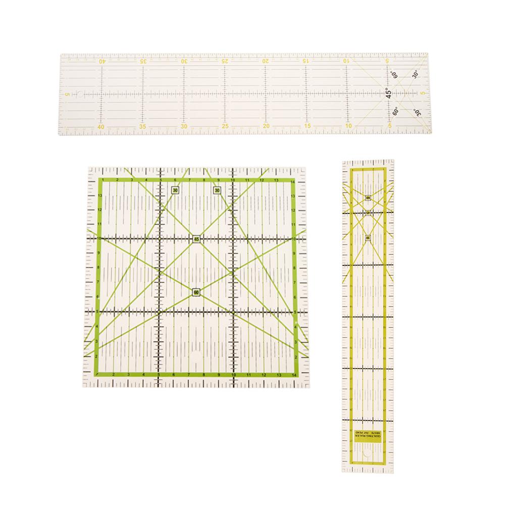 3pcs Square Rectangle Quilting Template Patchwork Tailor Sewing Rulers