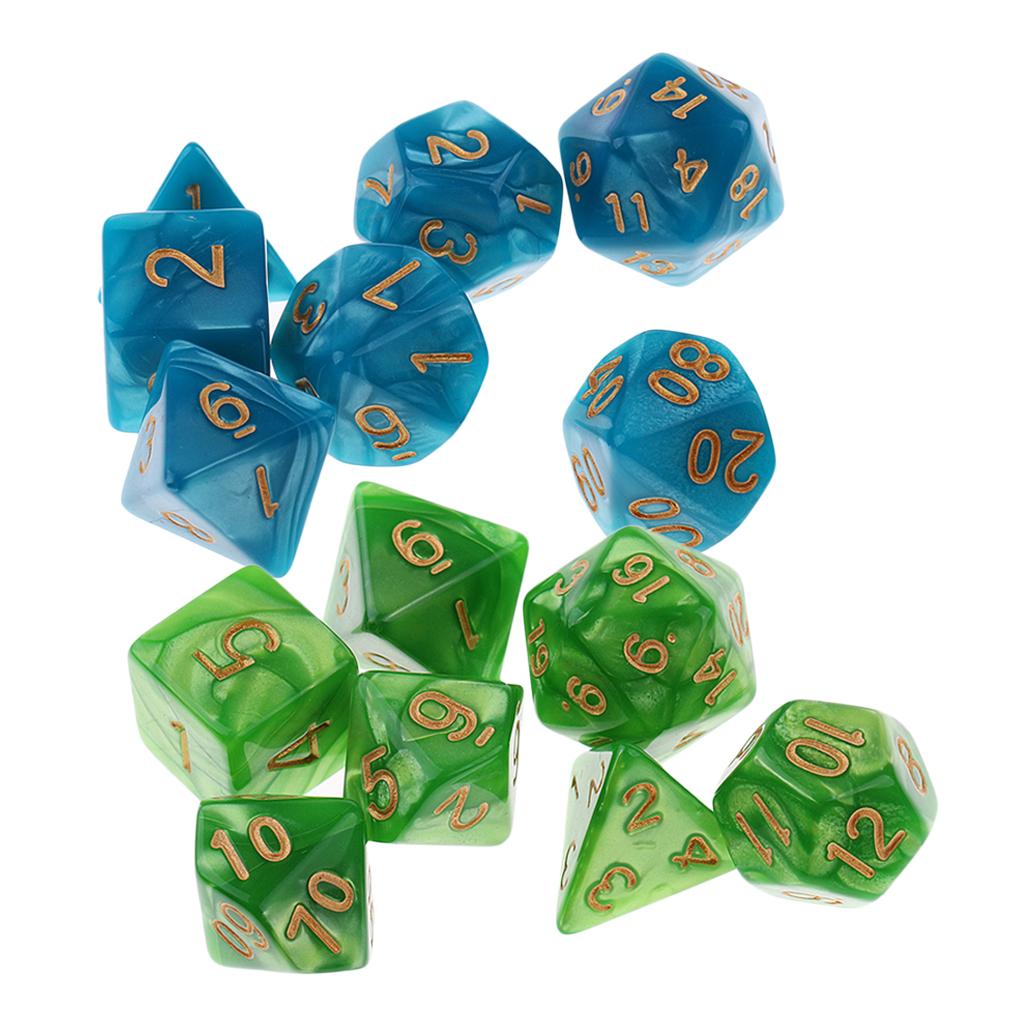 14PCS Polyhedral Dice 16mm for Dungeons and Dragons Dice Table Games