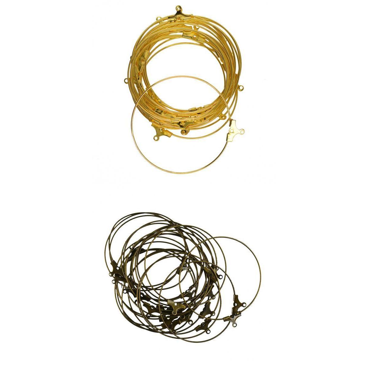 40pcs Beading Hoop Loop Earring Ear Wire Jewelry Making Findings Bronze Gold