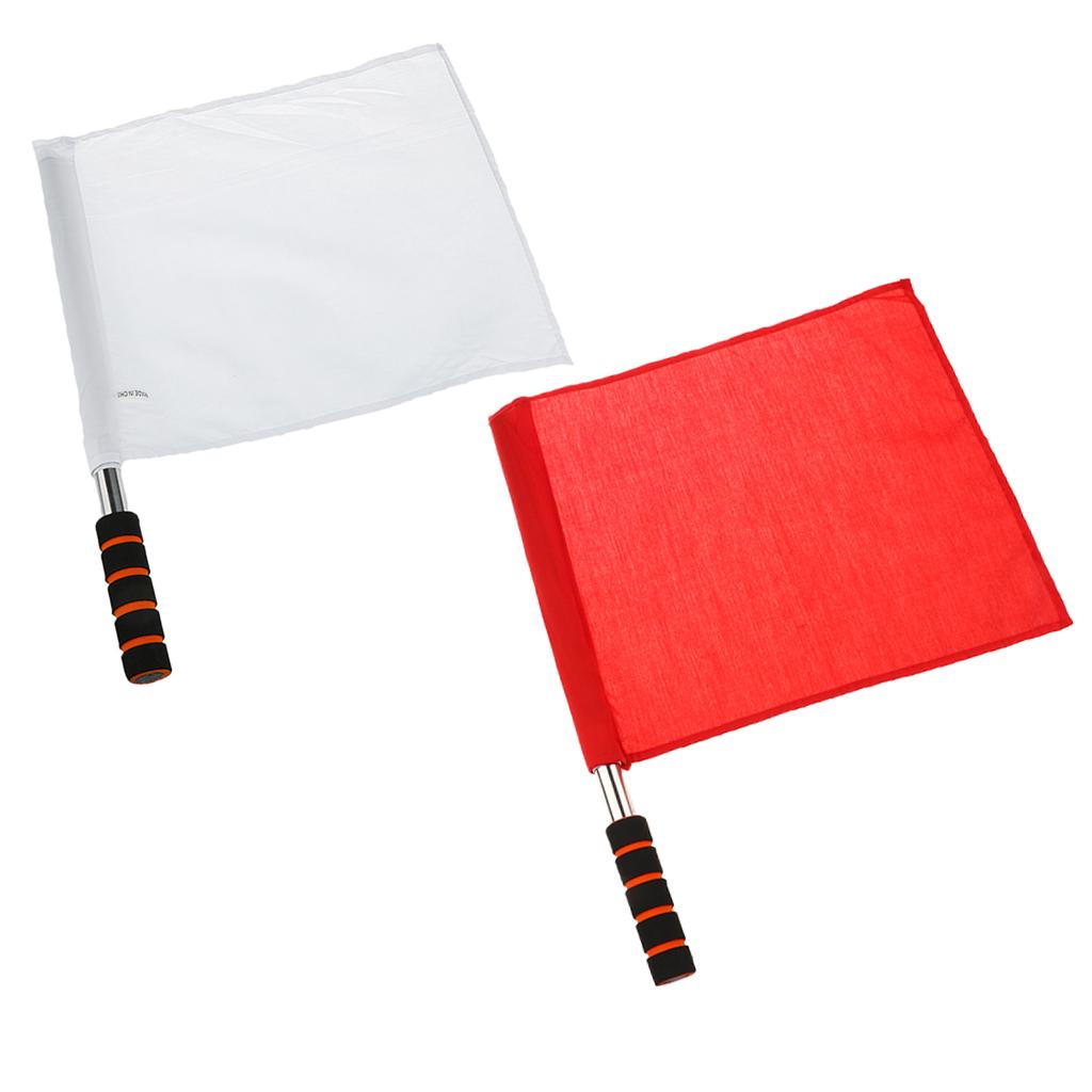2 Pieces Referee Football Soccer Hocky Lineman Flag Competition Hand Flag