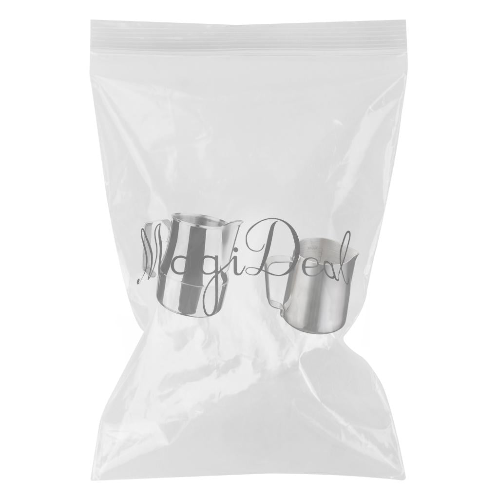 2 Piece Stainless Steel Espresso Coffee Pitcher Milk Frothing Jug 350ml