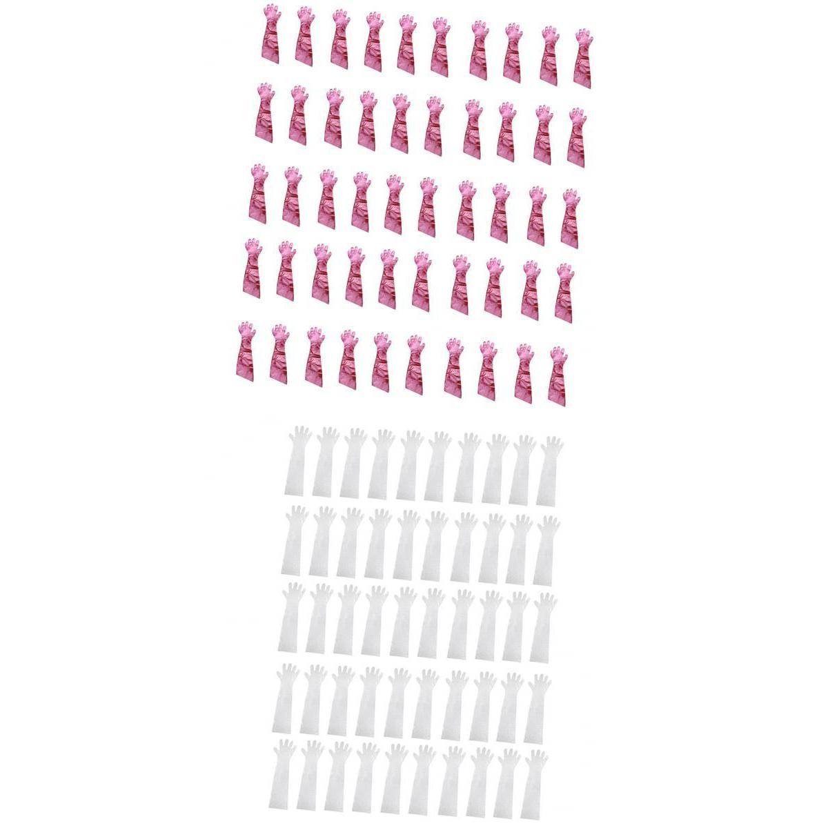 100 pieces Long Arm Length Disposable Pond/Aquarium Veterinary Gloves Set