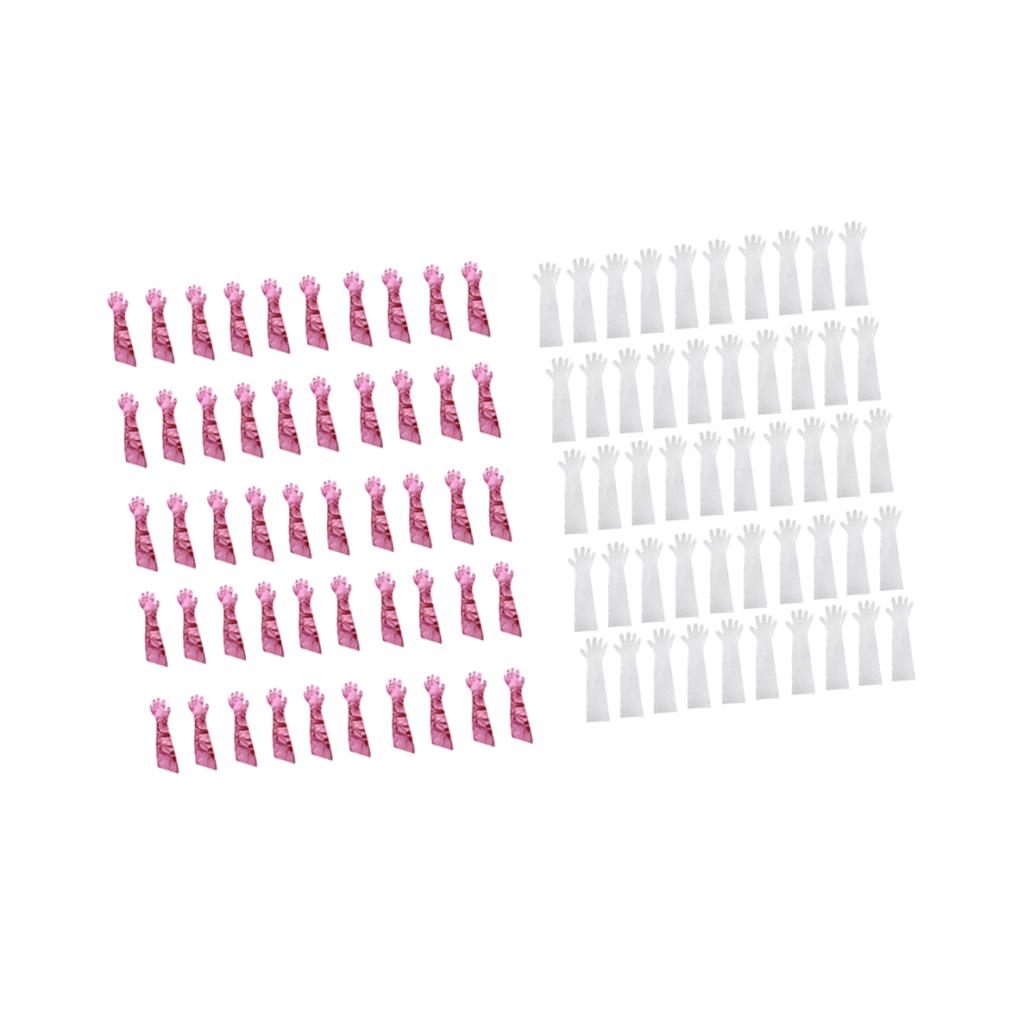 100 pieces Long Arm Length Disposable Pond/Aquarium Veterinary Gloves Set