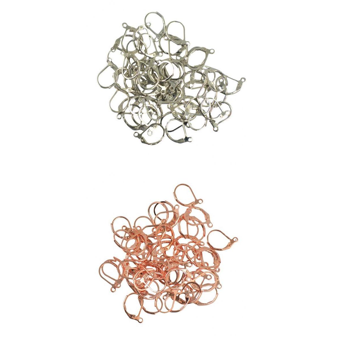100 Pieces French Leverback Earwire Hooks with Open Loop DIY Making Craft